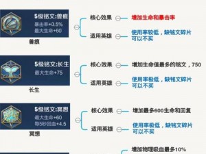 王者荣耀攻略大全：神装搭配秘籍与铭文详解指南