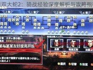 无双大蛇2：骑战经验深度解析与攻略指南