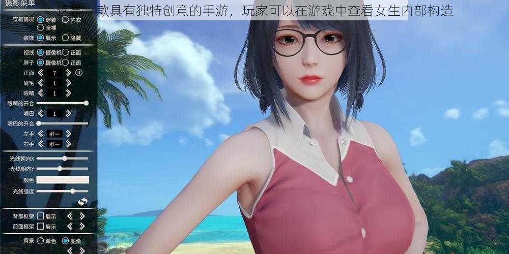 这是一款具有独特创意的手游，玩家可以在游戏中查看女生内部构造