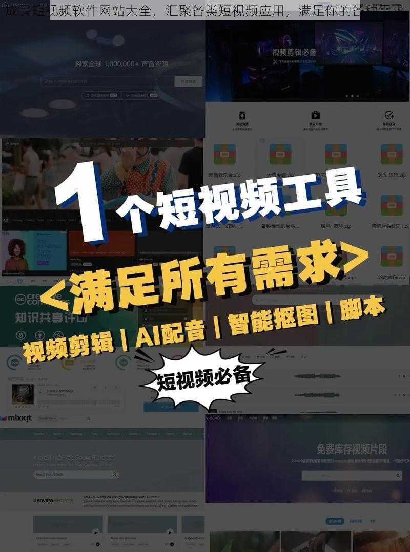 成品短视频软件网站大全，汇聚各类短视频应用，满足你的各种需求