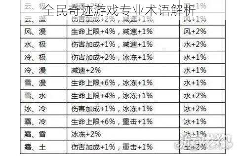 全民奇迹游戏专业术语解析